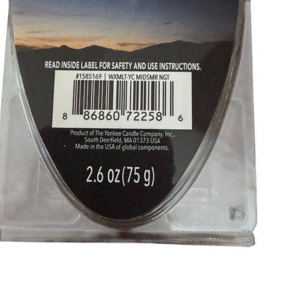 NEW Yankee Candle Lot of 2 Midsummer’s Night Fragranced Wax Melts 2.6oz 6-Pack - Picture 4 of 4